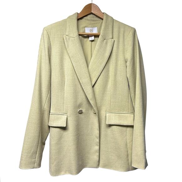 House of Harlow 1960 Blazer Size Large Light Sage Green One Button Jacket - Picture 1 of 4